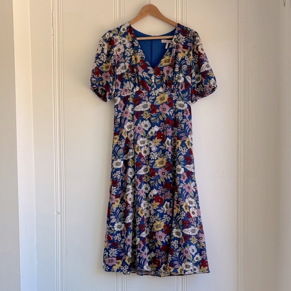 3/$30! BCBG Generation Multicolor Floral Midi Dress - Picture 1 of 5